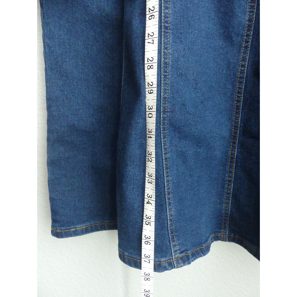 High Waisted Button Fly Denim Maxi Skirt Dark Wash Flare Medium Tulip Modest - Picture 4 of 6